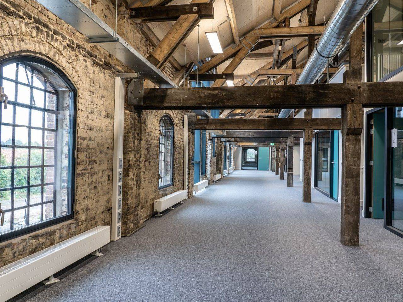 Ongoing renovation work inside the building, used as a live learning environment